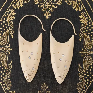 Diamond & Gold Earrings by Nicole Landaw