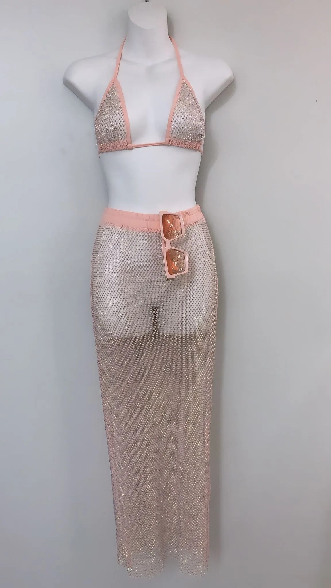 Diamond Princess Mesh Skirt Set | Pink
