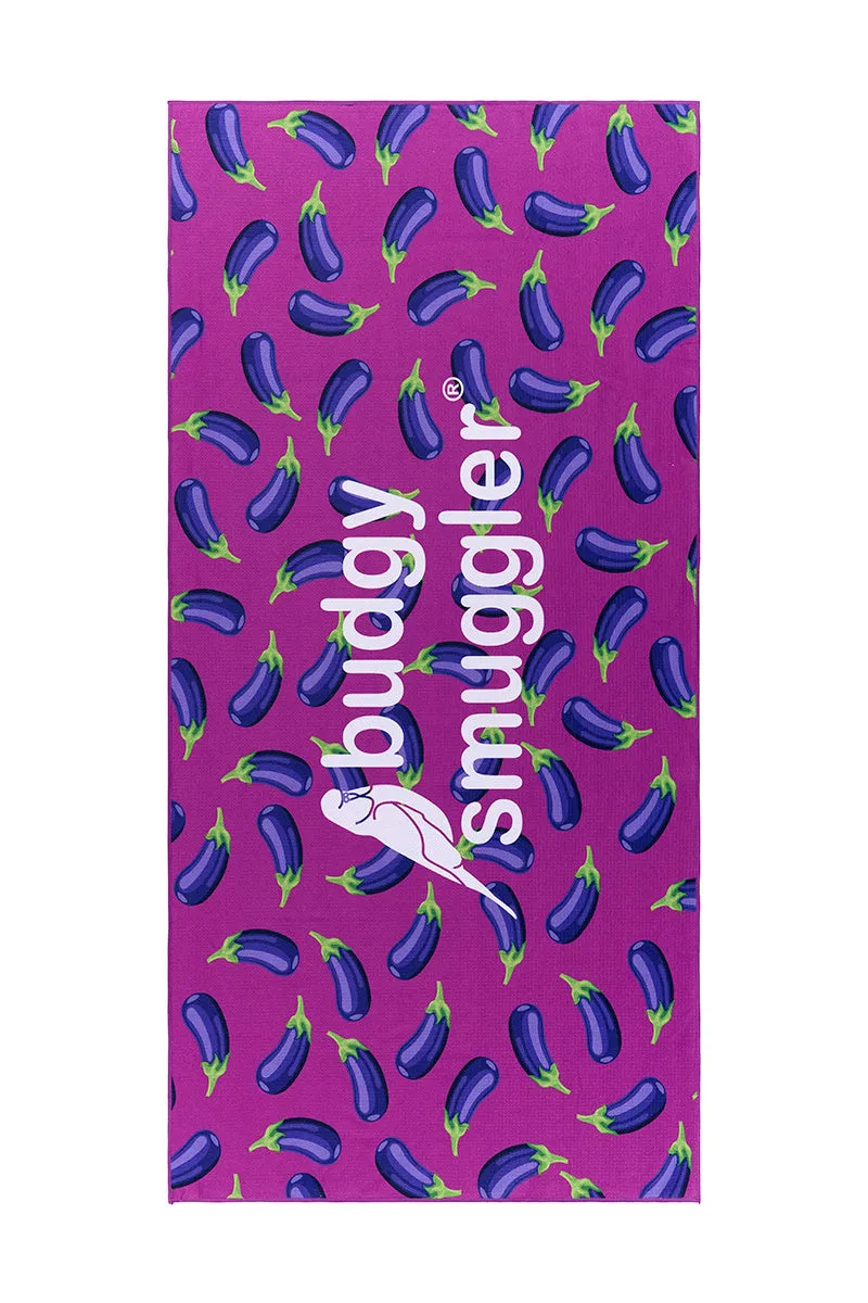 Double Sided Towel in Obscene Aubergine | Large Logo