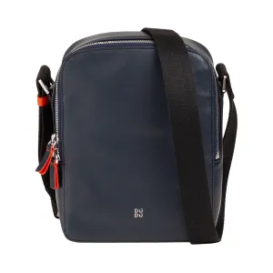 DUDU Borsello Man in real colorful leather, adjustable shoulder bag, small compact design, multi compartment and zip closure