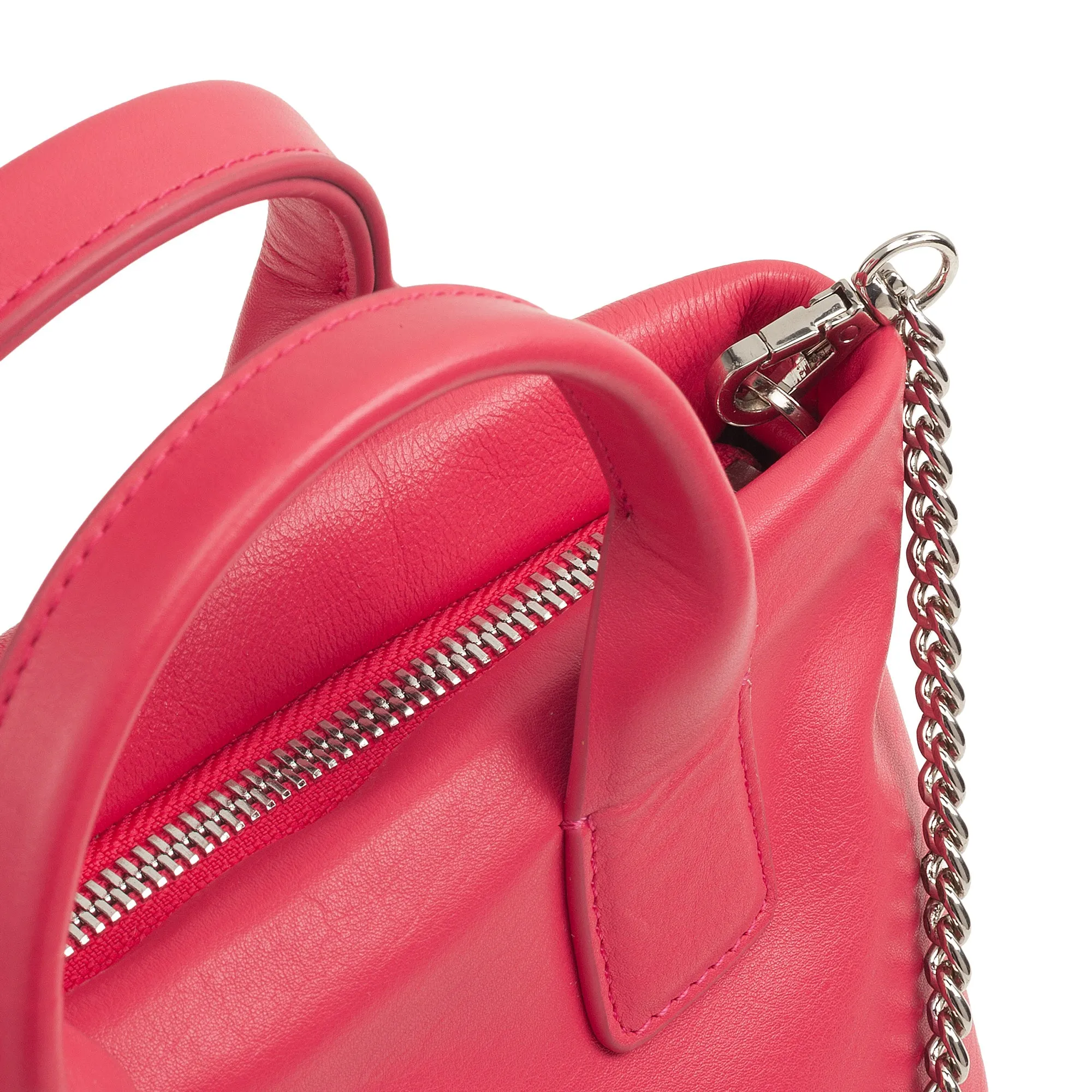 DUDU Women's Woman Boxing Bag in real leather, Elegant Sera Mini Bag bag, 22 x 13 cm, double handles, chain shoulder strap, zip closure