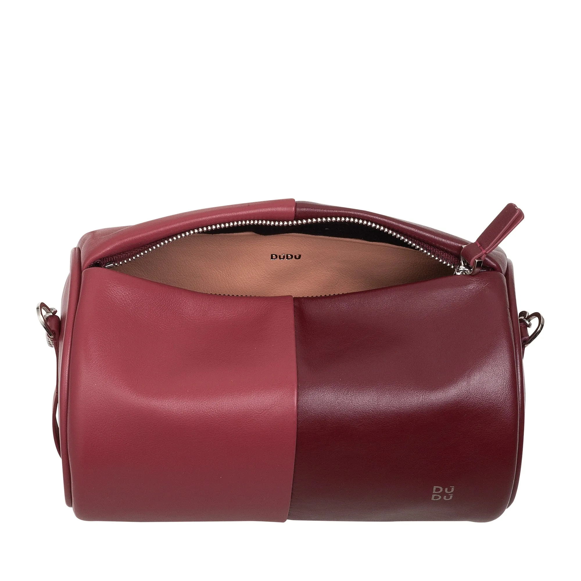 DUDU Women's Women's Leather Bag, shoulder bag with chain and leather, small fashion cylinder bag elegant with zipper