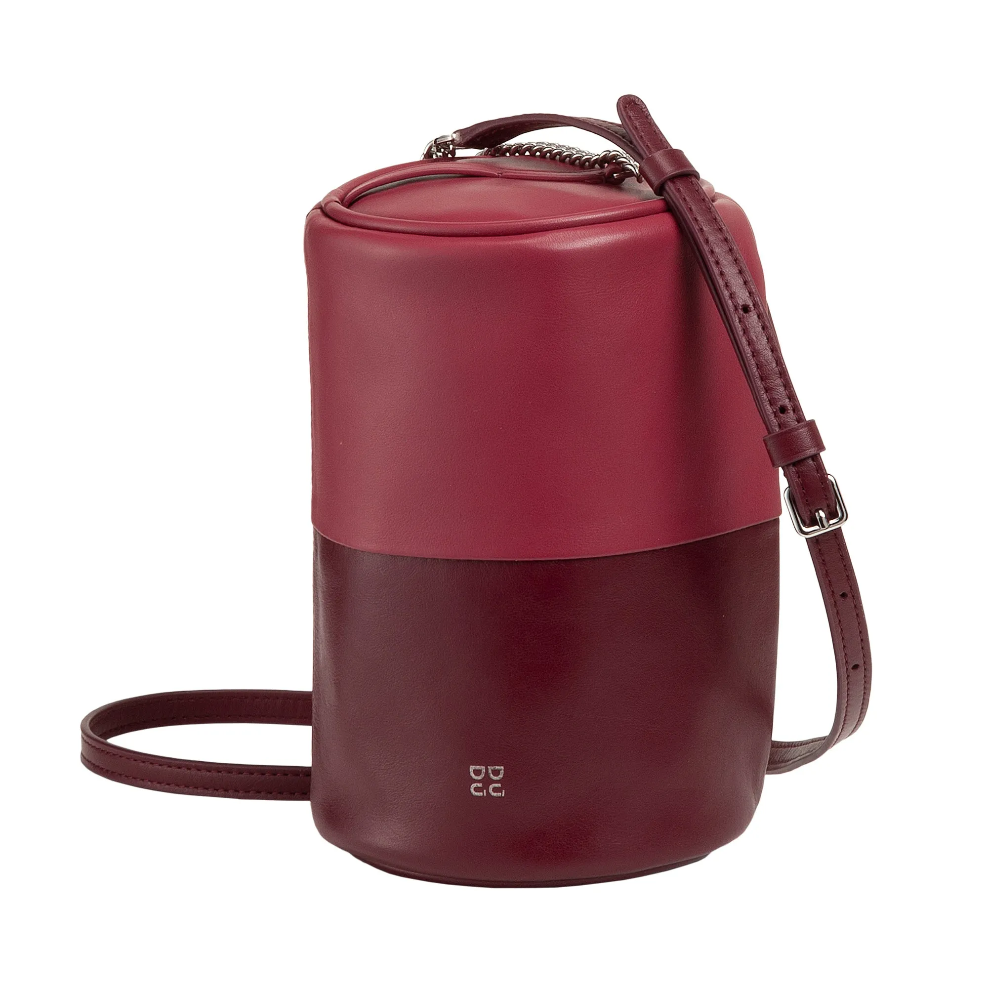 DUDU Women's Women's Leather Bag, shoulder bag with chain and leather, small fashion cylinder bag elegant with zipper