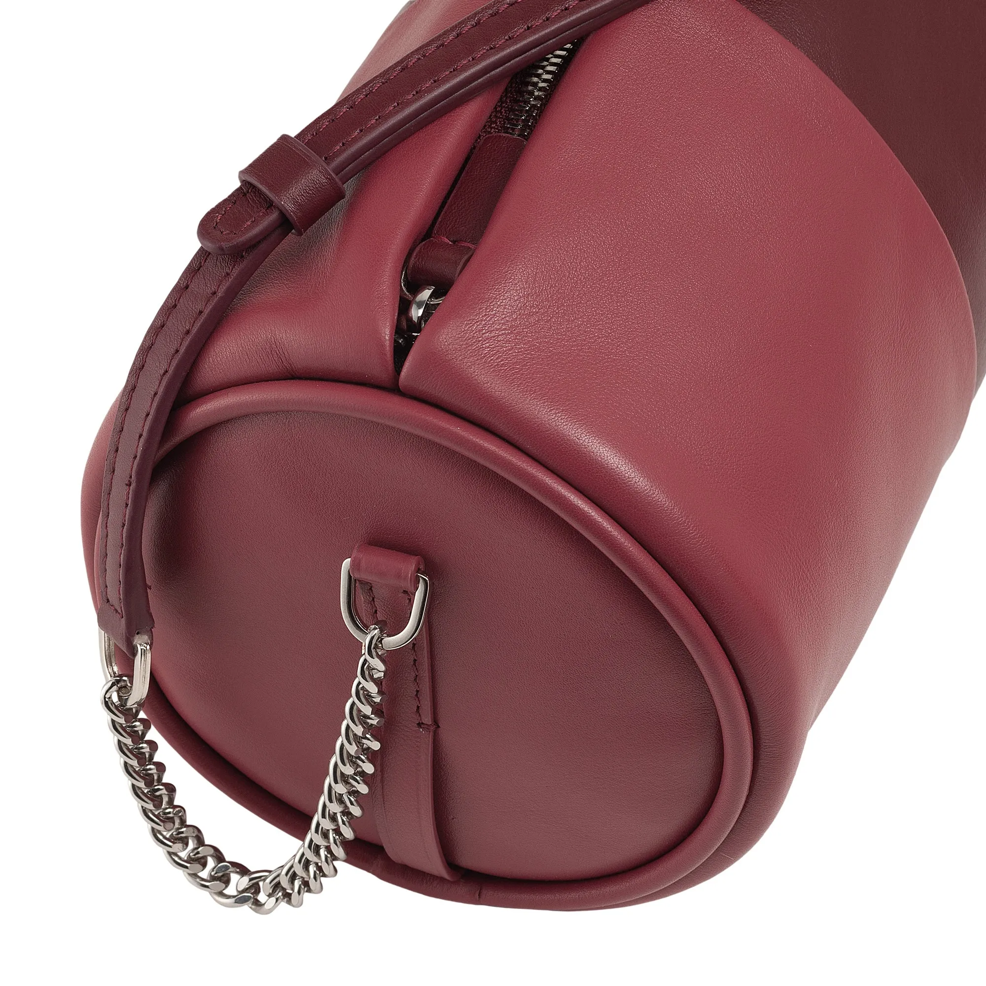 DUDU Women's Women's Leather Bag, shoulder bag with chain and leather, small fashion cylinder bag elegant with zipper