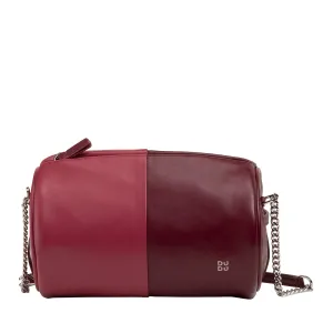 DUDU Women's Women's Leather Bag, shoulder bag with chain and leather, small fashion cylinder bag elegant with zipper