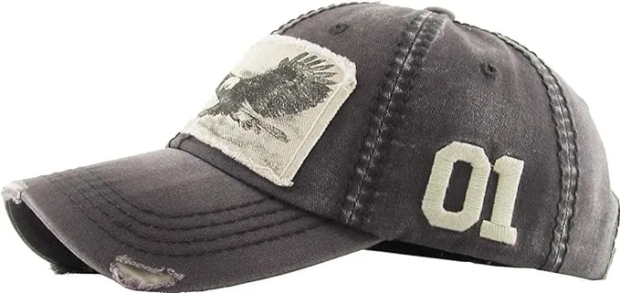 Eagle Distressed Baseball Cap by Funky Junque