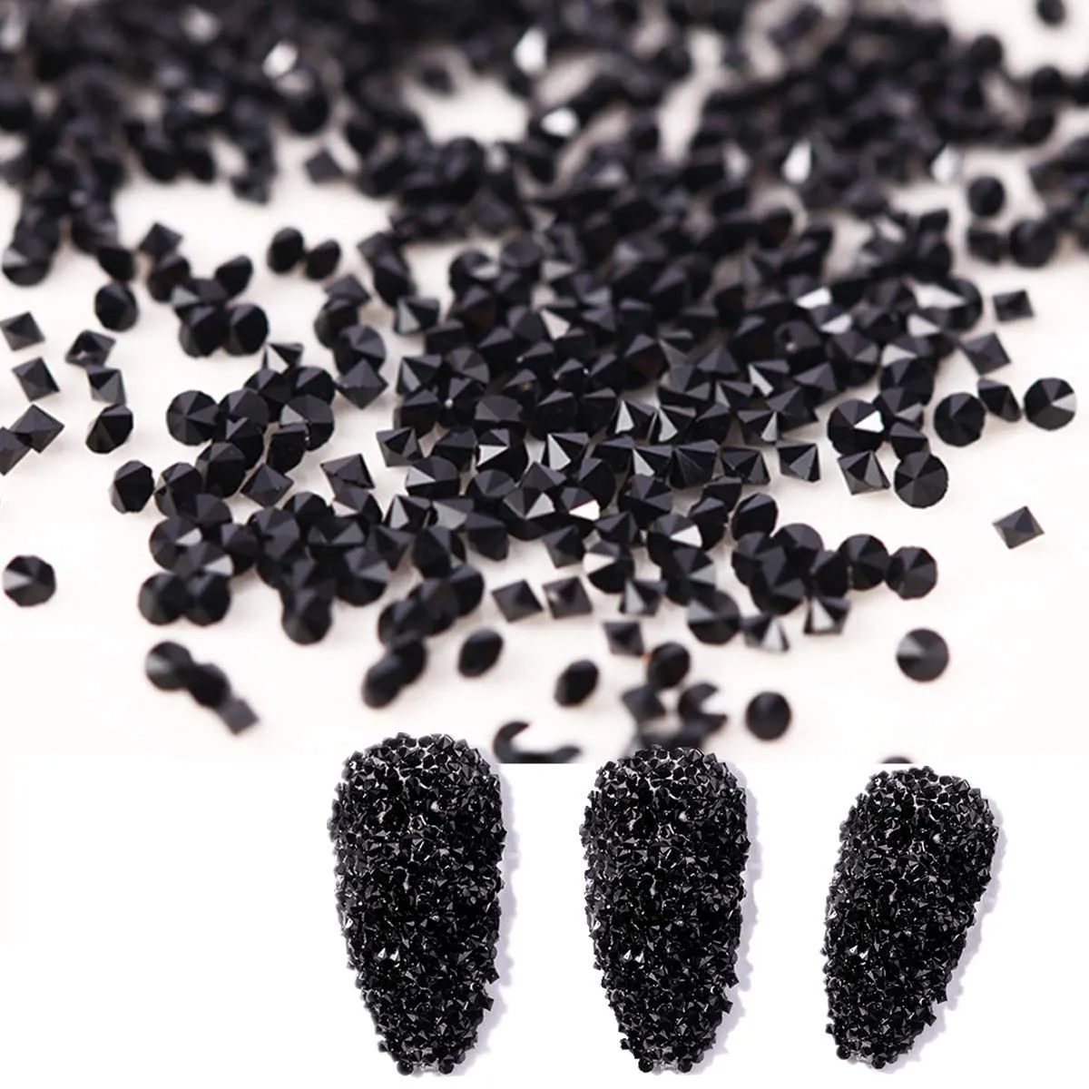 editTime 5000PCS Mini Ultra Tiny 1.2mm AB Shine Iridescent Crystals Micro Diamond Glass Sand Rhinestone (1.4mm AB Flatback Rhinestone)