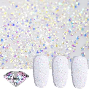 editTime 5000PCS Mini Ultra Tiny 1.2mm AB Shine Iridescent Crystals Micro Diamond Glass Sand Rhinestone (1.4mm AB Flatback Rhinestone)