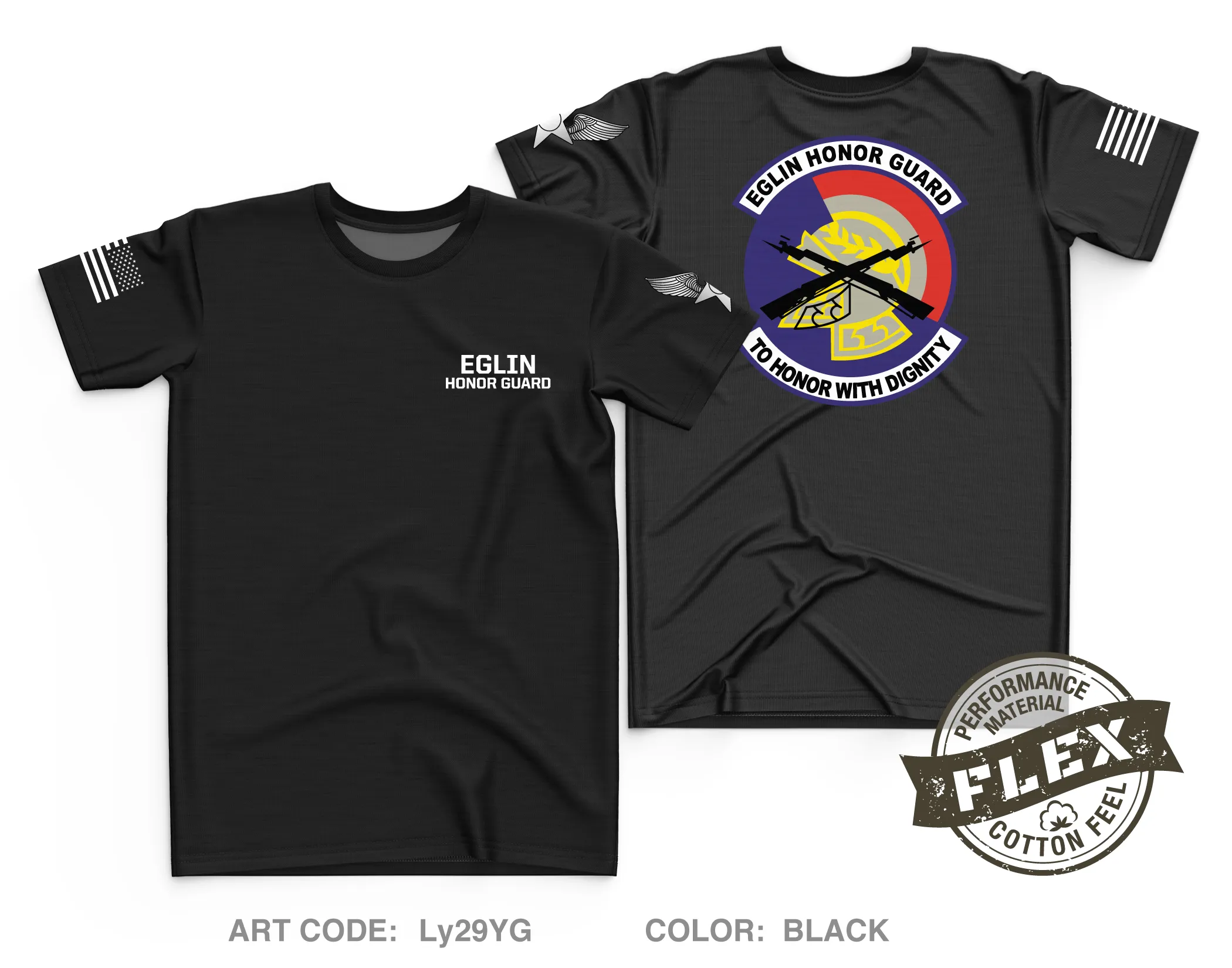 Eglin Honor Guard Core Men's SS Flex Performance Tee - Ly29YG