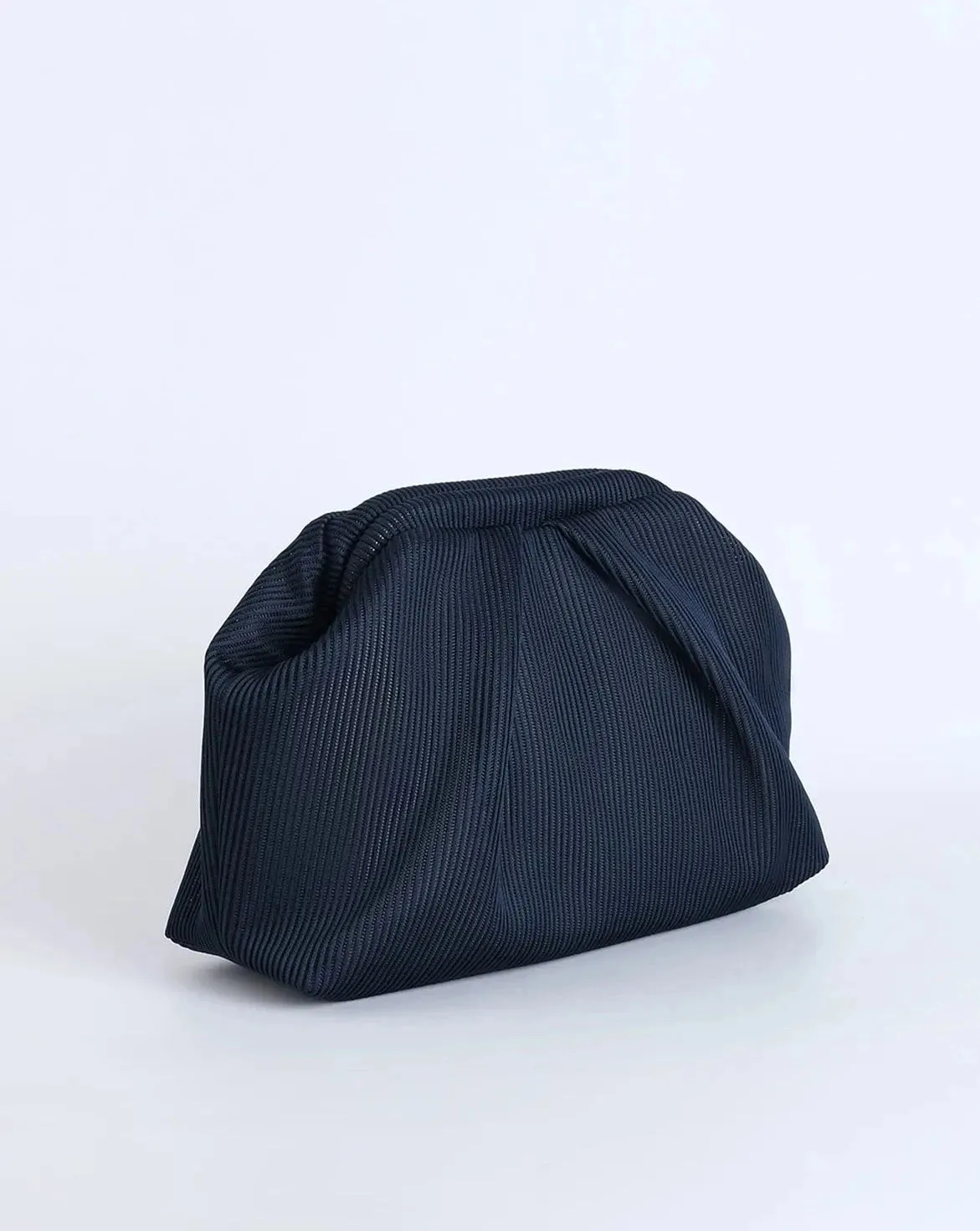 Elegant Yellow Pleated Clutch Handbag