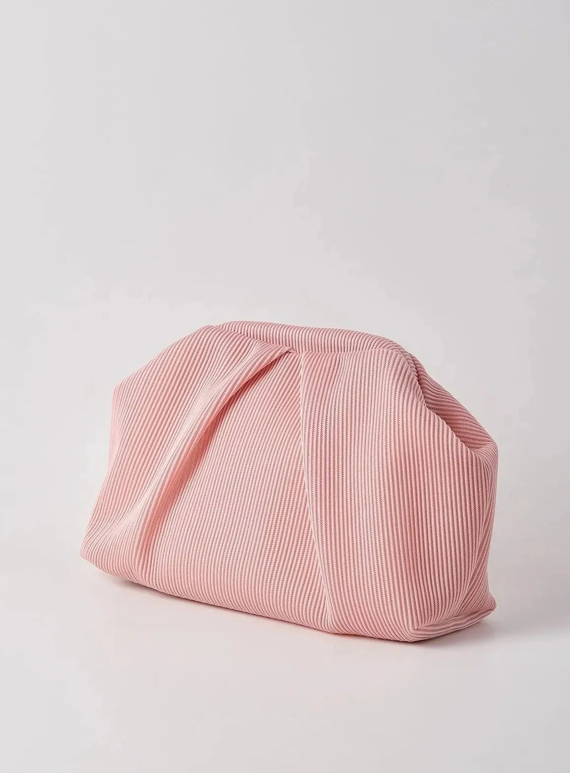 Elegant Yellow Pleated Clutch Handbag