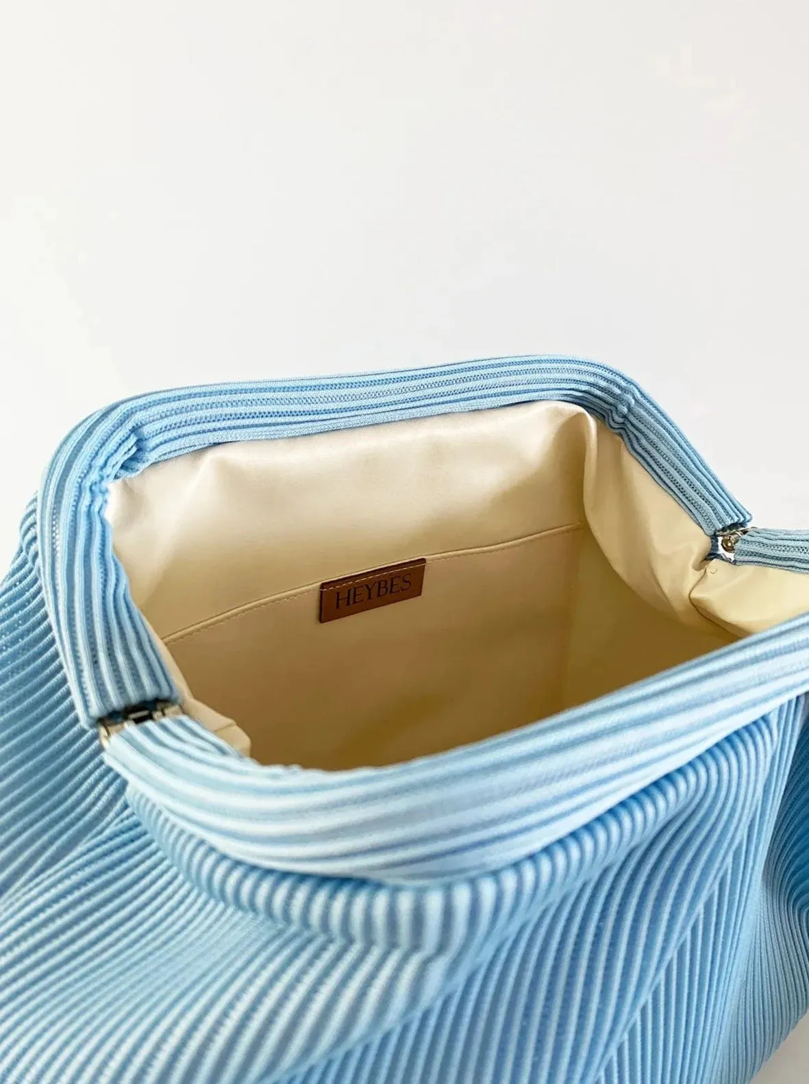 Elegant Yellow Pleated Clutch Handbag