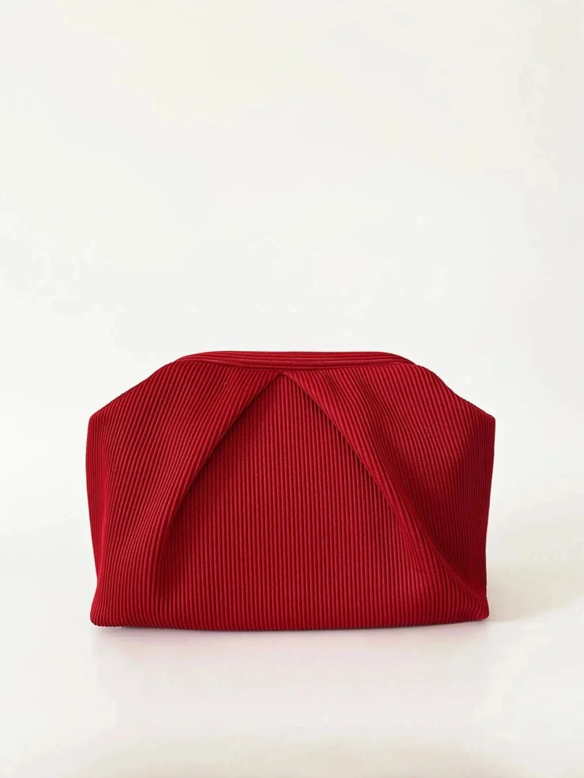 Elegant Yellow Pleated Clutch Handbag