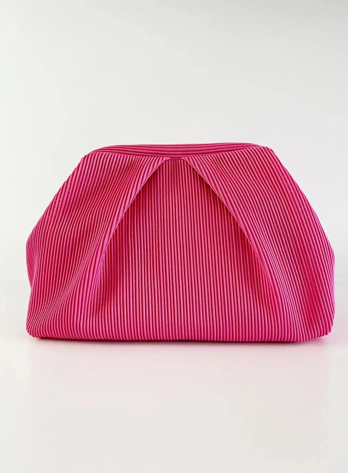 Elegant Yellow Pleated Clutch Handbag