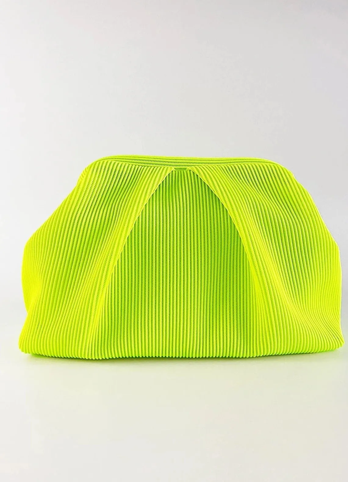 Elegant Yellow Pleated Clutch Handbag