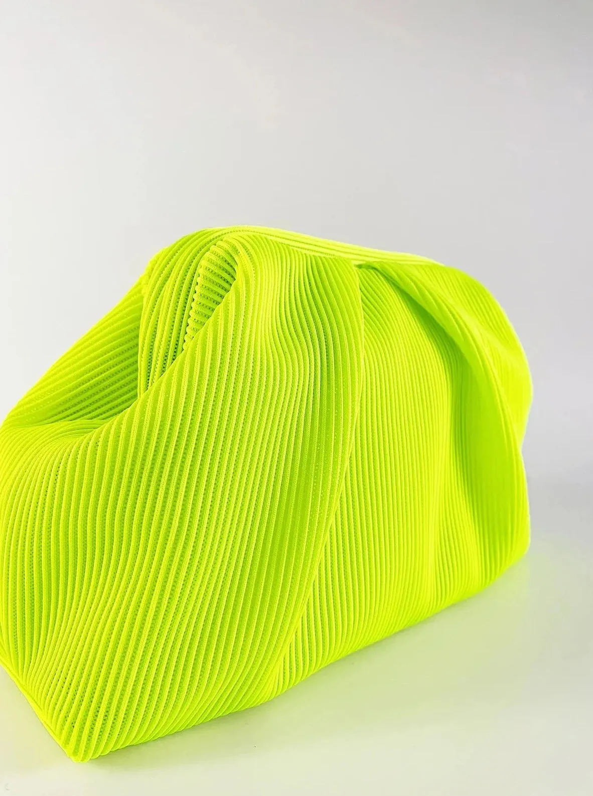Elegant Yellow Pleated Clutch Handbag