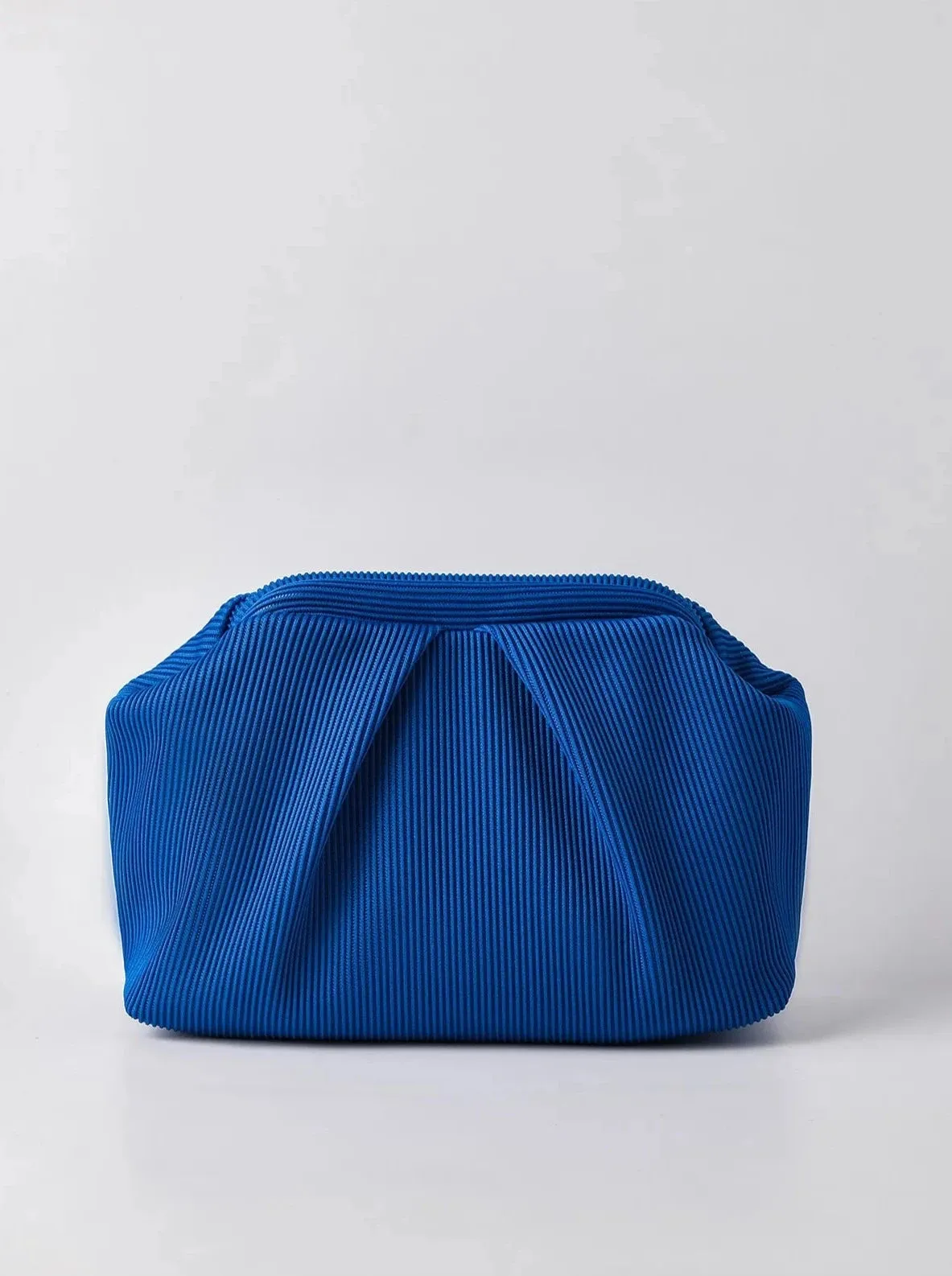Elegant Yellow Pleated Clutch Handbag