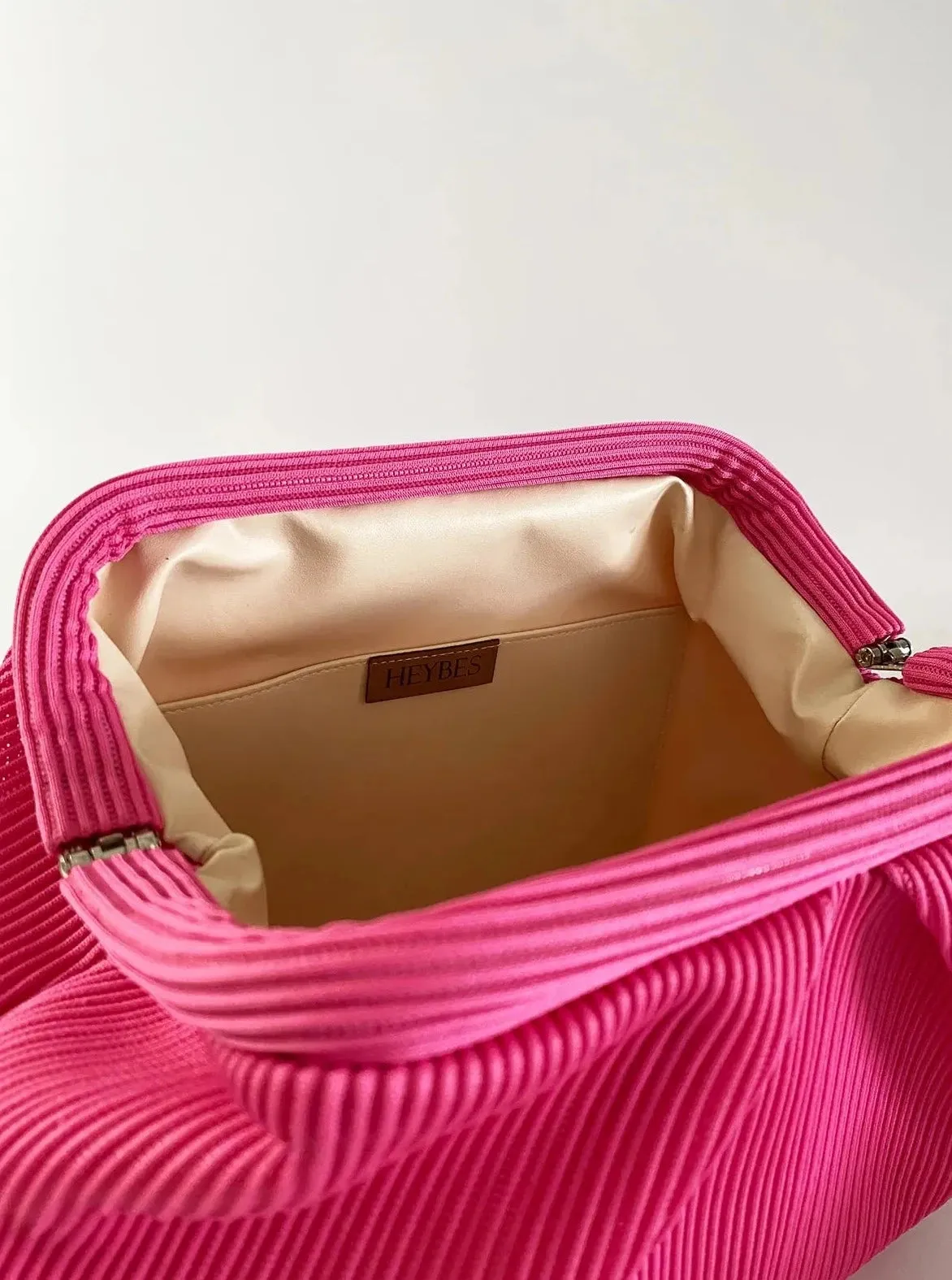 Elegant Yellow Pleated Clutch Handbag