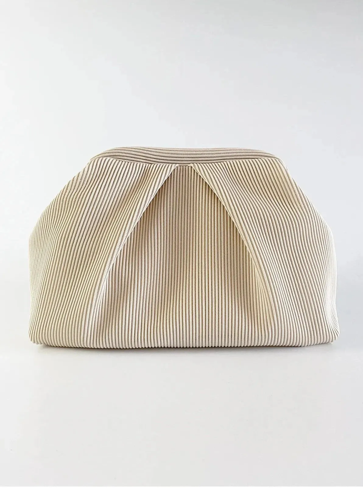 Elegant Yellow Pleated Clutch Handbag