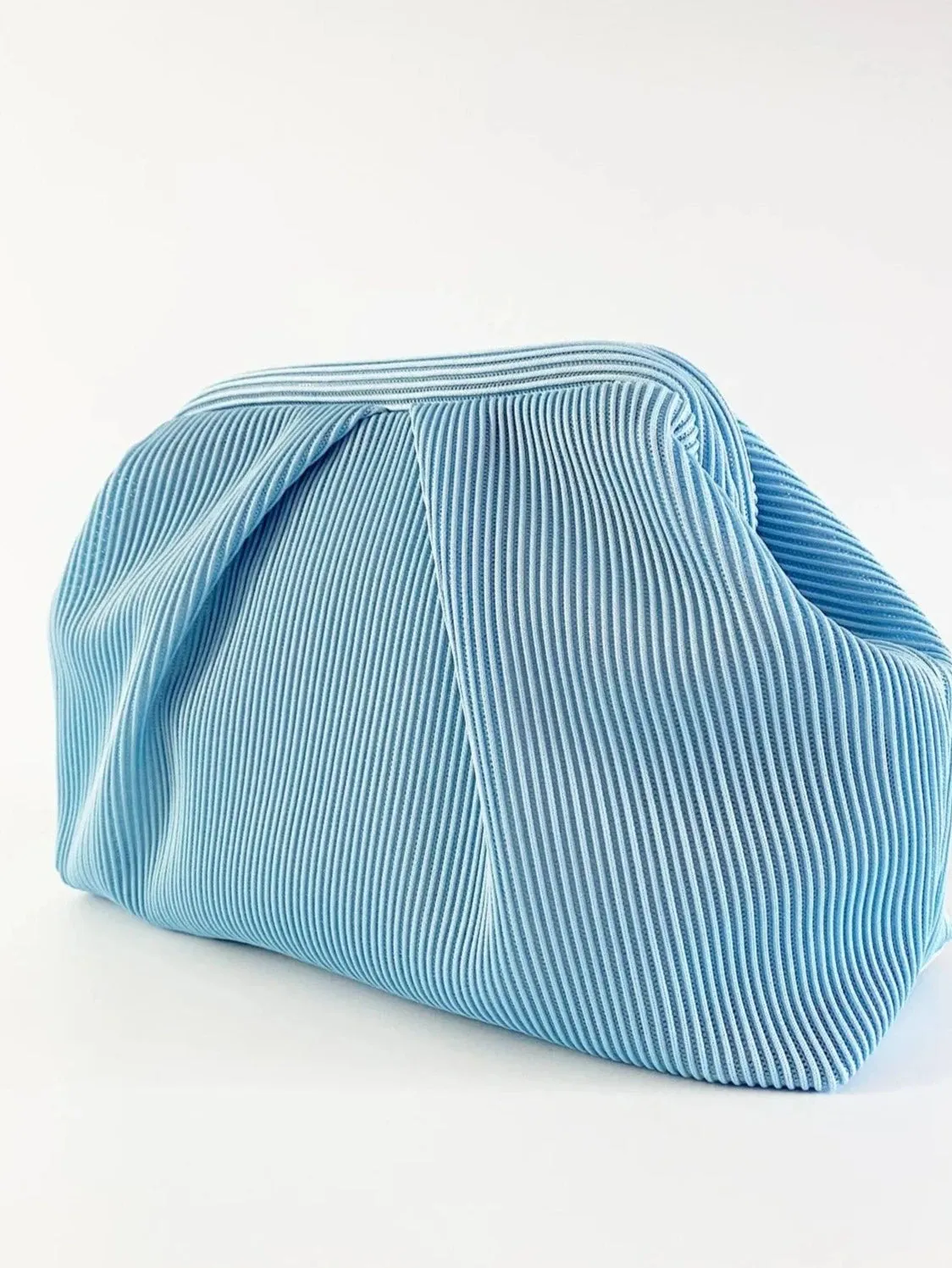 Elegant Yellow Pleated Clutch Handbag