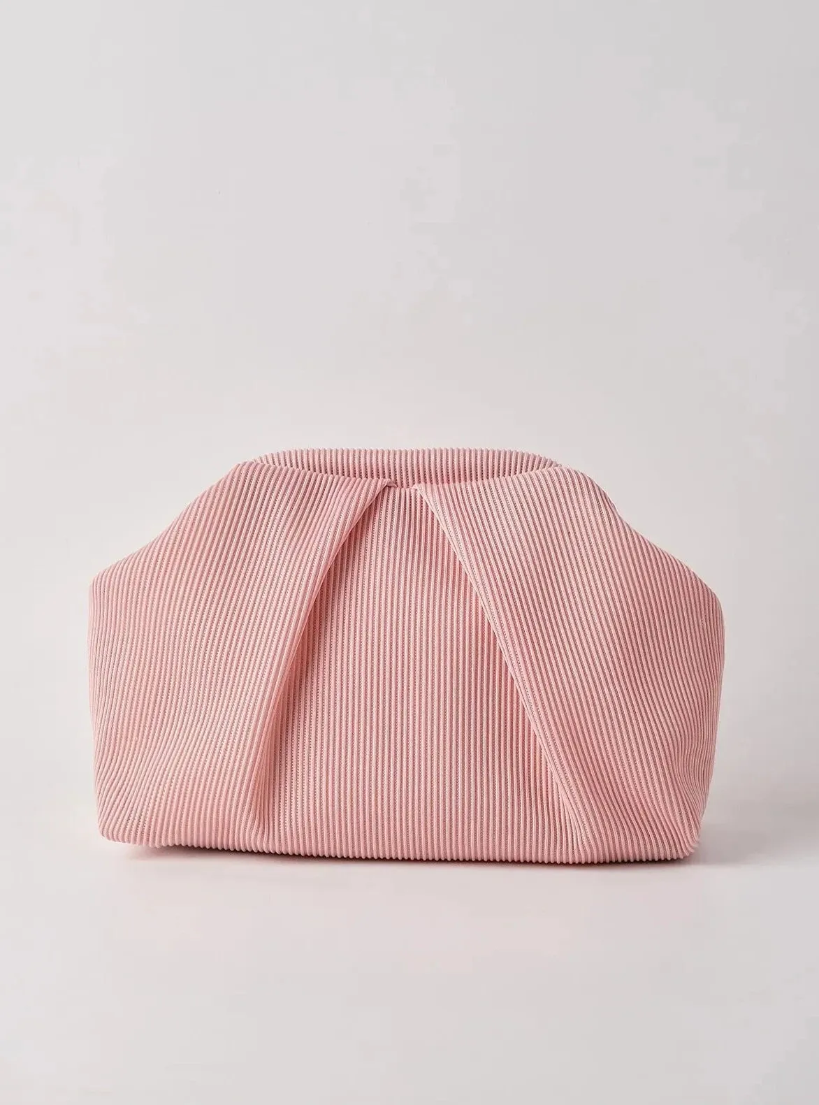 Elegant Yellow Pleated Clutch Handbag