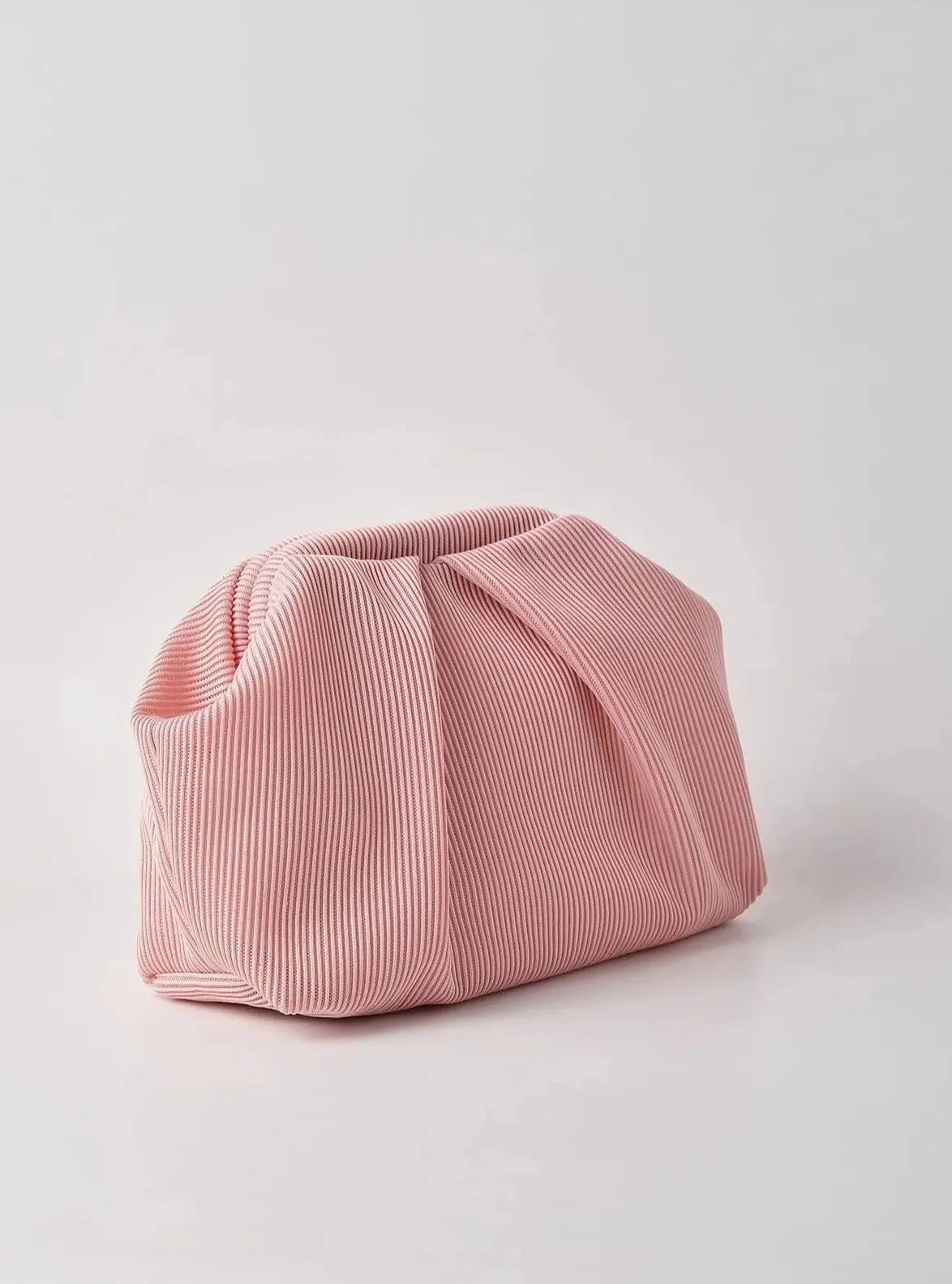 Elegant Yellow Pleated Clutch Handbag