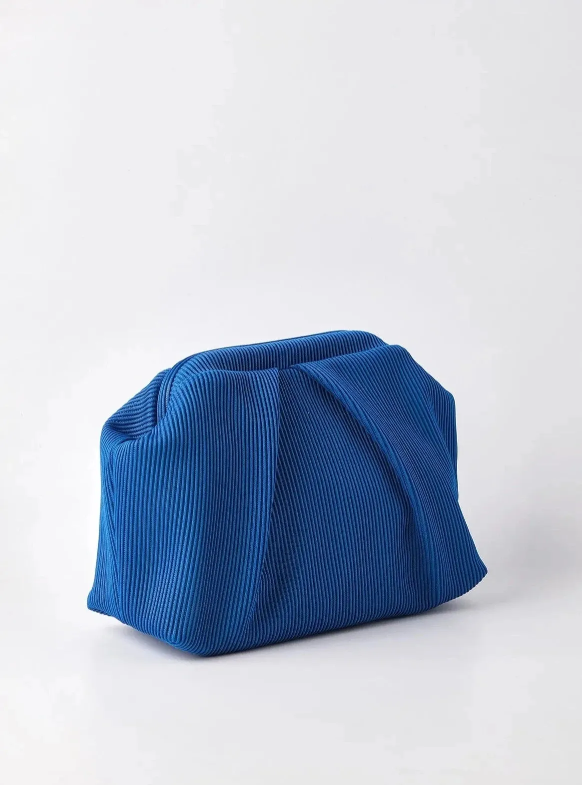 Elegant Yellow Pleated Clutch Handbag