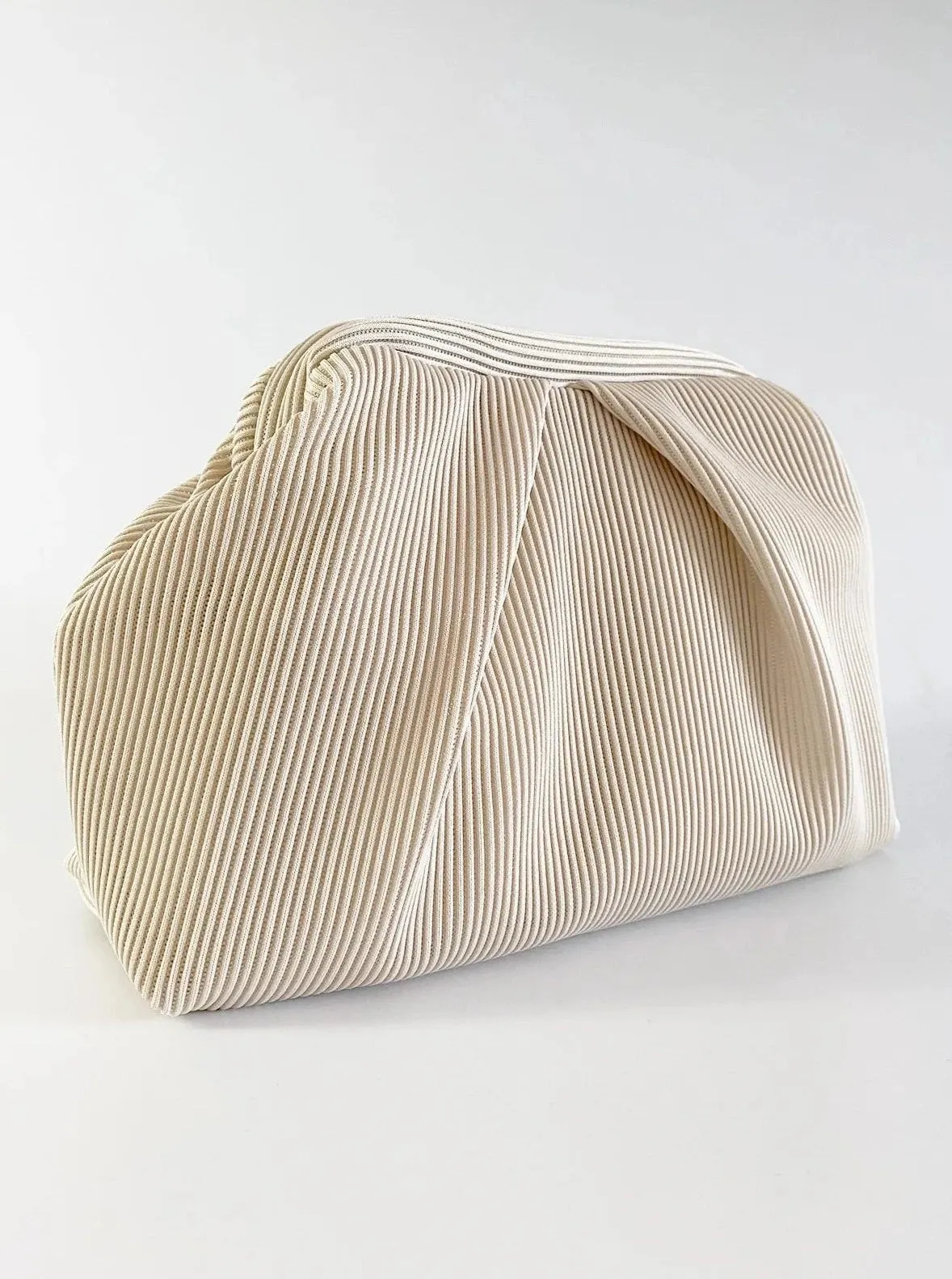 Elegant Yellow Pleated Clutch Handbag
