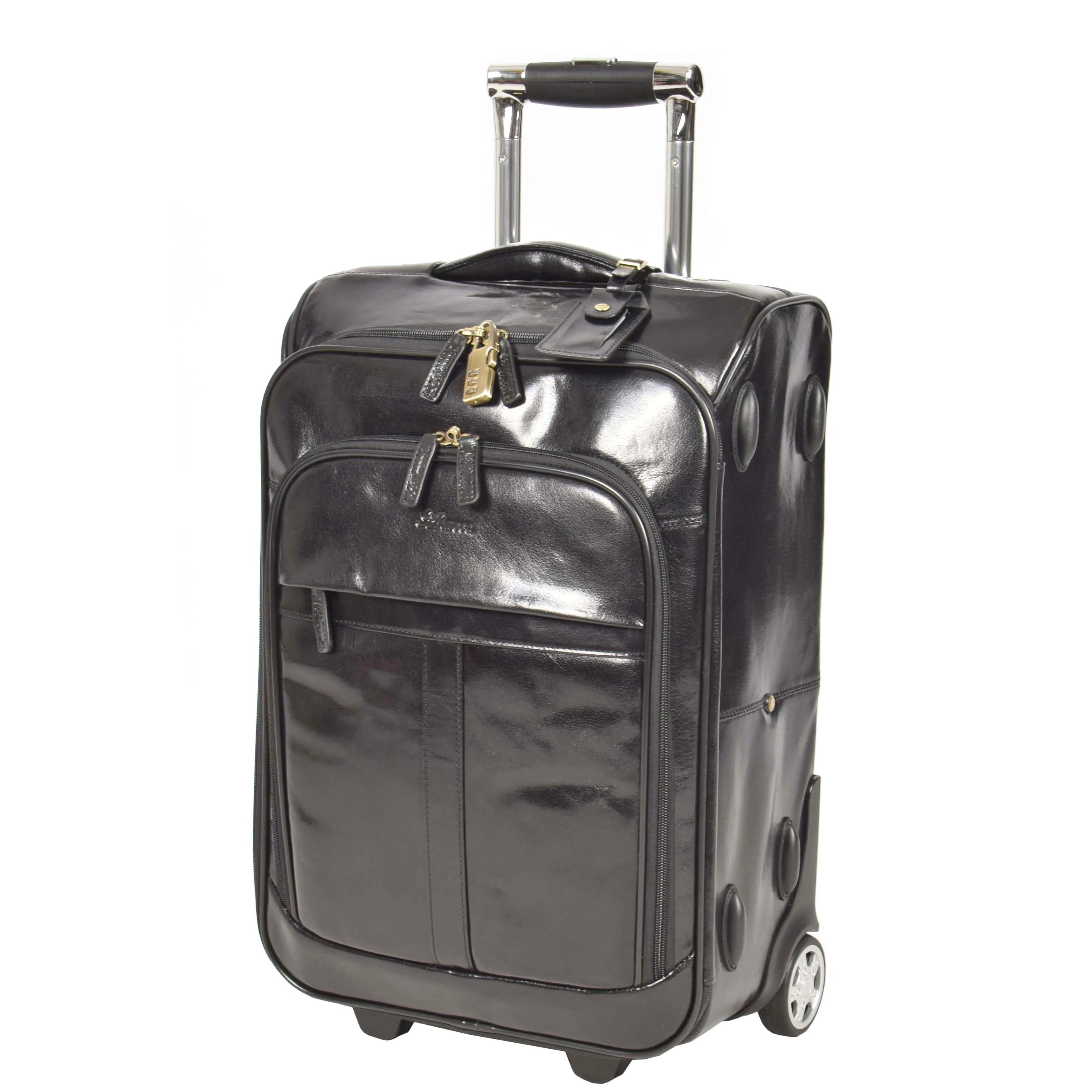 Exclusive Leather Cabin Suitcase Tokyo Black