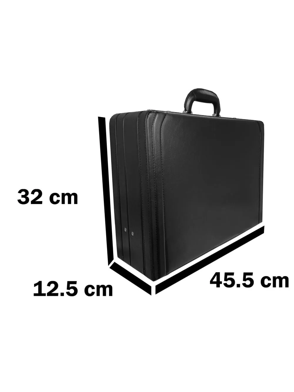 Expandable Pu Leather Large Briefcase, With Double Combination Locks