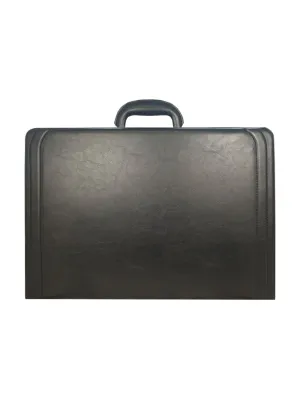 Expandable Pu Leather Large Briefcase, With Double Combination Locks