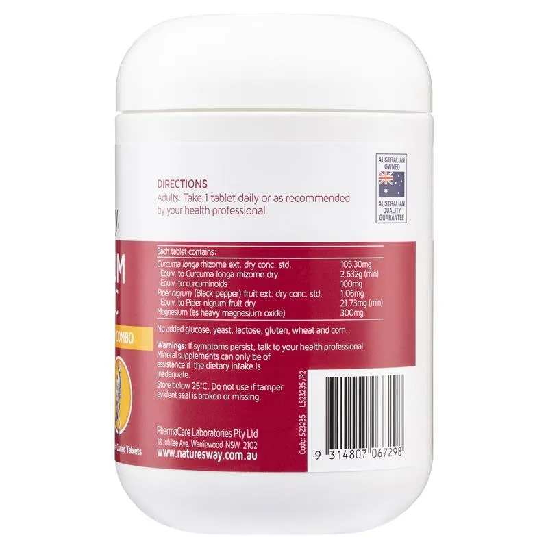 [Expiry: 01/2027] Nature's Way Magnesium Plus Turmeric 150 Tablets