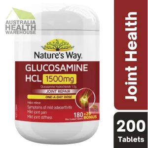 [Expiry: 09/2025] Nature's Way Glucosamine HCL 1500mg 180 Tablets   20 Bonus Tablets