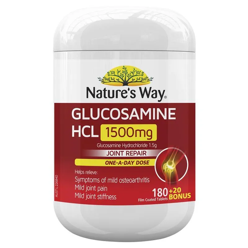 [Expiry: 09/2025] Nature's Way Glucosamine HCL 1500mg 180 Tablets   20 Bonus Tablets