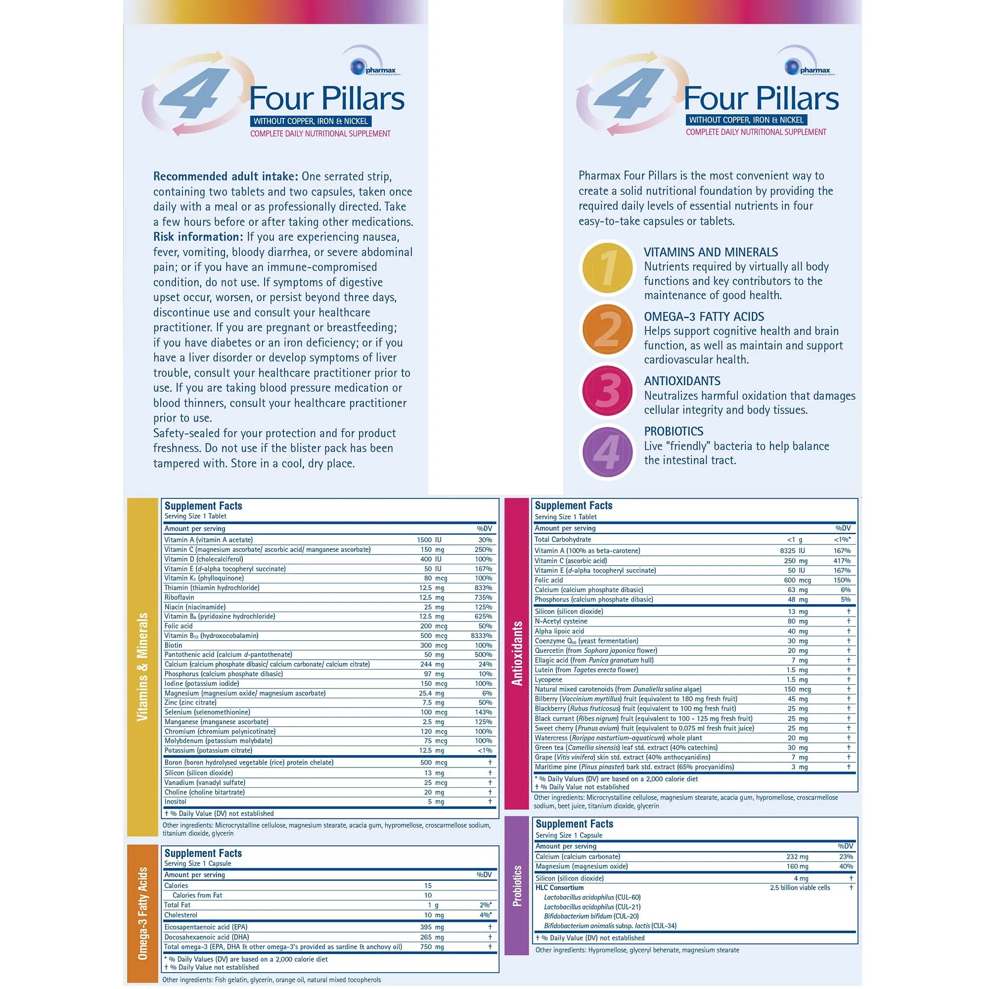 Four Pillars Daily Supplement w/o Cu,Fe,Ni