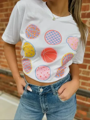Funky Basketball Tee: White