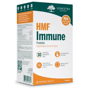 Genestra Brands HMF Immune Probiotic 30 Billion CFU - Black Currant (25 Chewable Tablets)