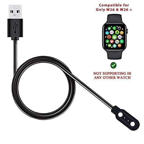 GO SHOPS USB Fast W26 Cable, Watch Charger Magnetic 2 pin, Watch Charger, Boat Storm Smartwatch Adapter Length 45 cm for Smart Watch (Charge only)