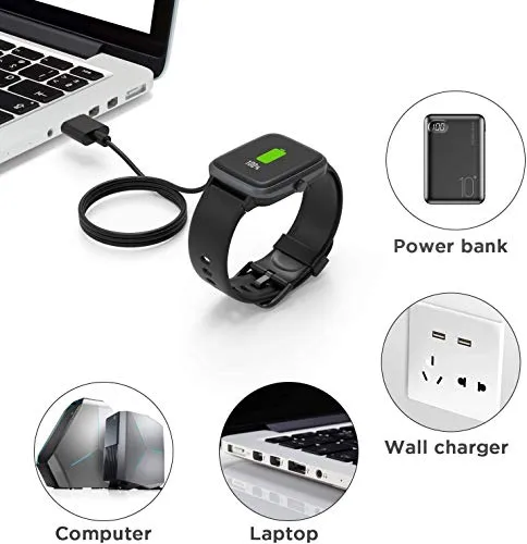 GO SHOPS USB Fast W26 Cable, Watch Charger Magnetic 2 pin, Watch Charger, Boat Storm Smartwatch Adapter Length 45 cm for Smart Watch (Charge only)