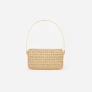 GOLD CRYSTAL BAGUETTE BAG