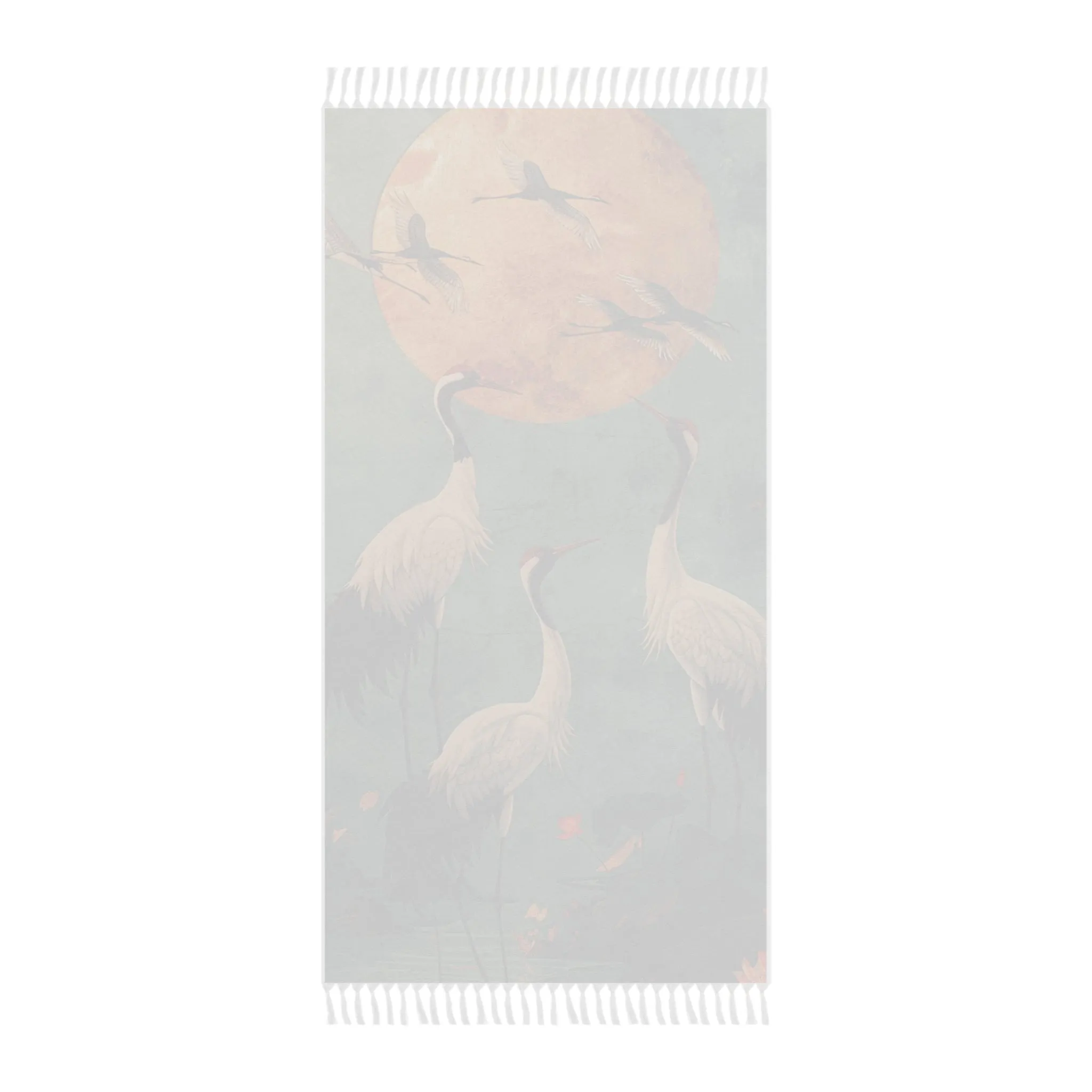 Golden Moon & Crane Tranquility Beach Towel