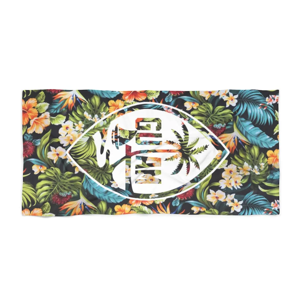 Guam Seal Floral Beach Towel