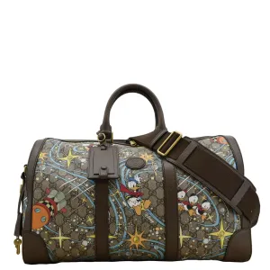 GUCCI Disney x Donald Duck GG Supreme Canvas Duffle Travel Bag Beige 648085
