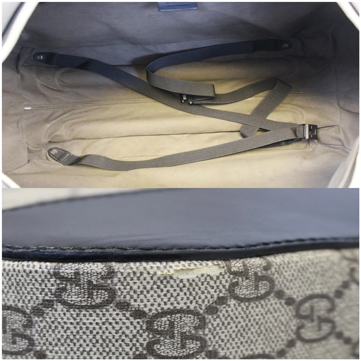 GUCCI GG Supreme Duffle Carry-on Bag 406382 Beige