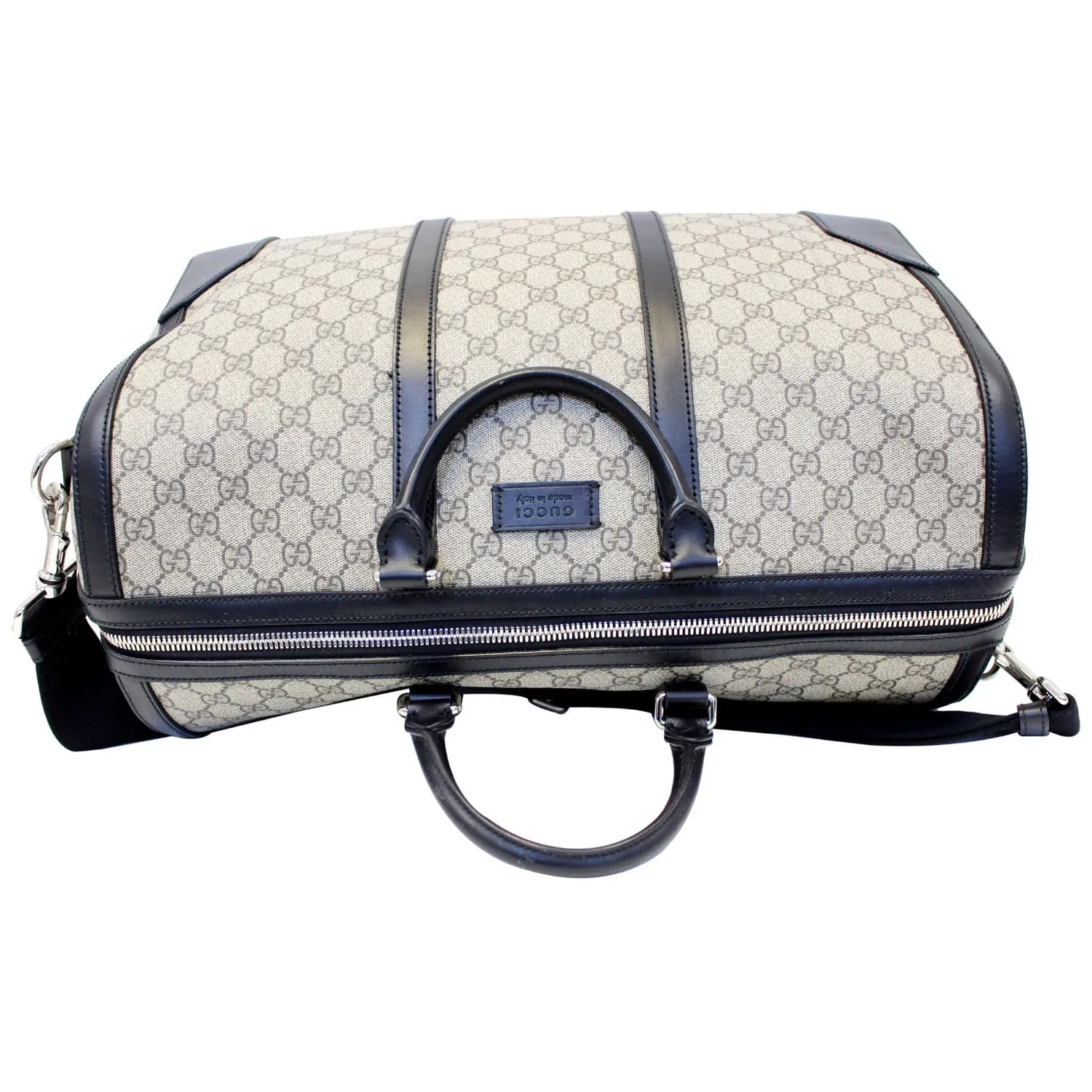 GUCCI GG Supreme Duffle Travel Bag Beige/Black