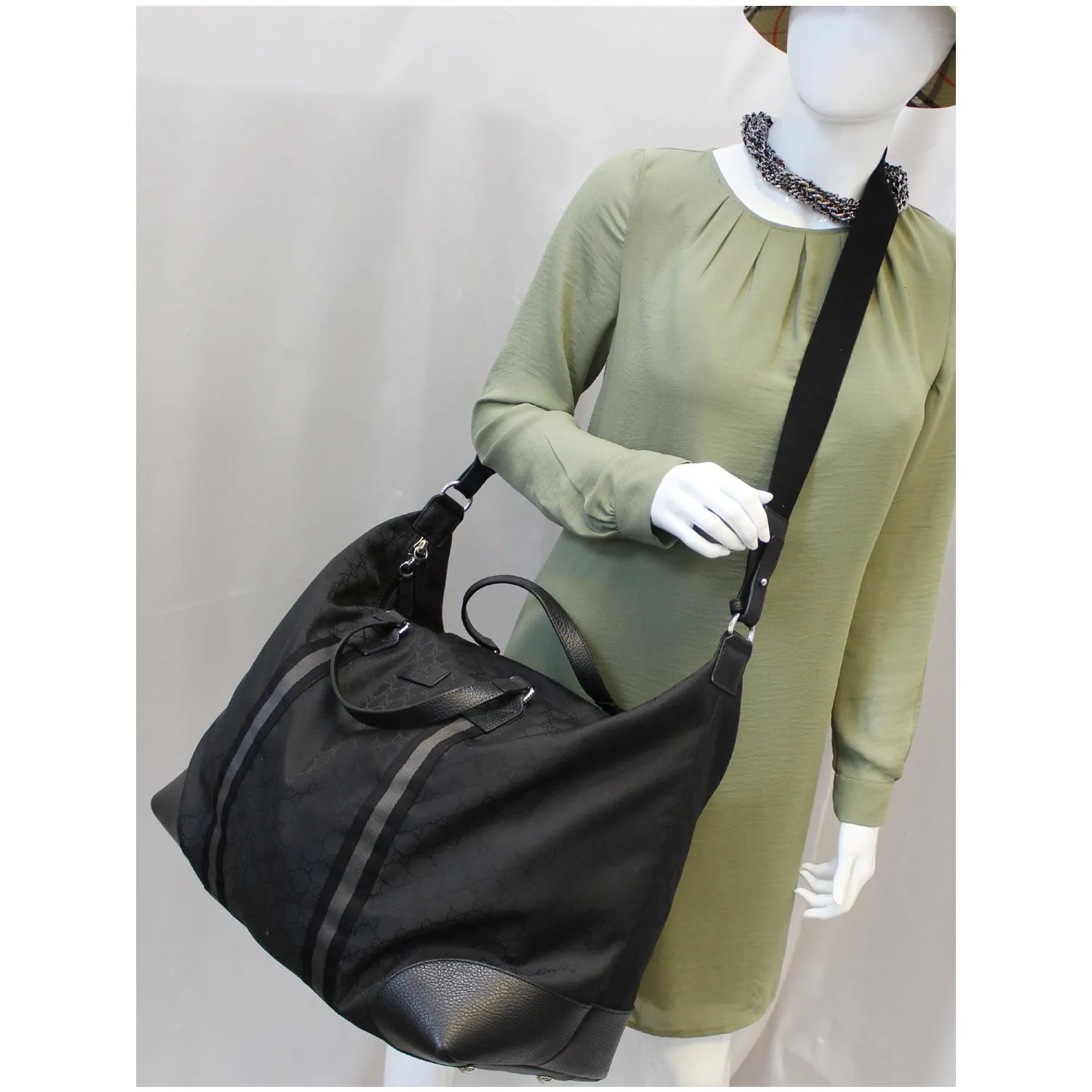 Gucci Nylon GG Guccissima XL Travel Duffle Luggage Bag 449180