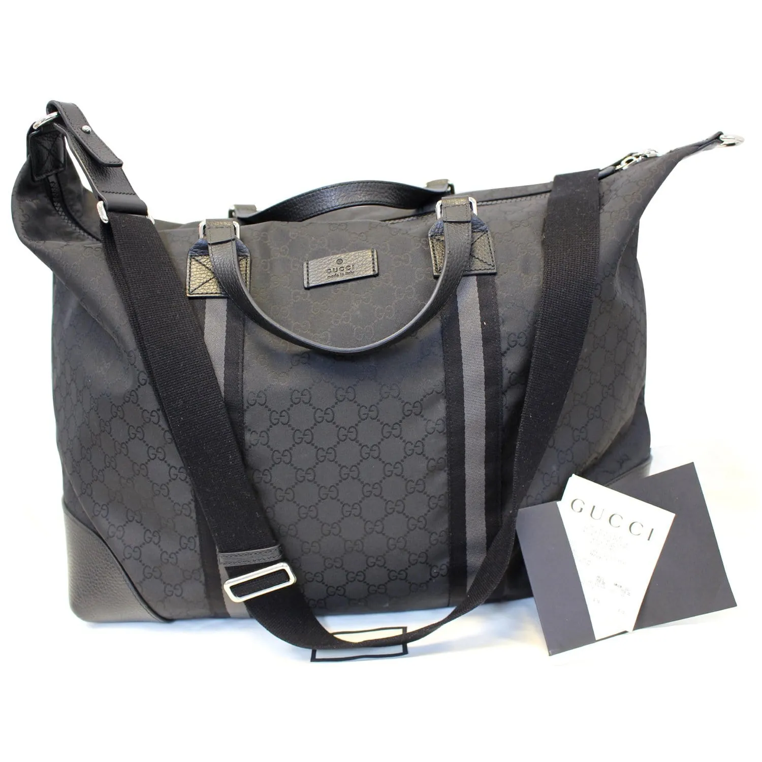 Gucci Nylon GG Guccissima XL Travel Duffle Luggage Bag 449180
