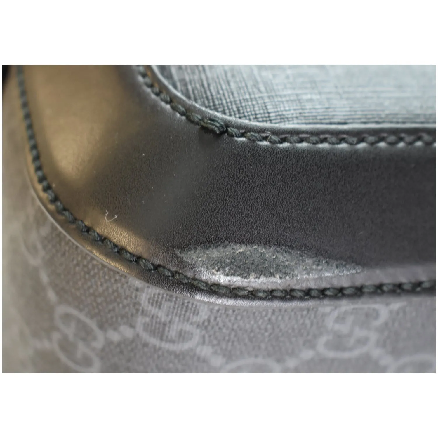 GUCCI Supreme Monogram Large Four Wheel Suitcase Travel Bag Black 474349