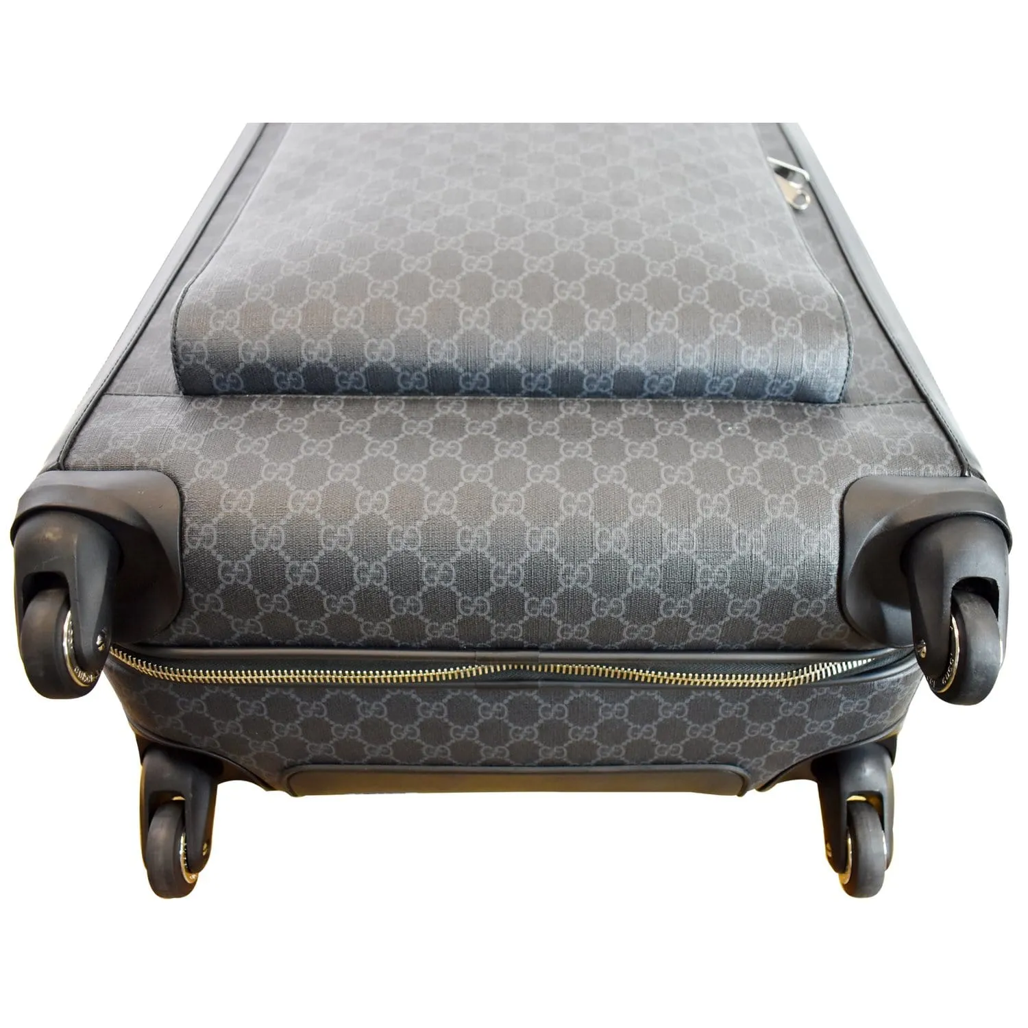 GUCCI Supreme Monogram Large Four Wheel Suitcase Travel Bag Black 474349