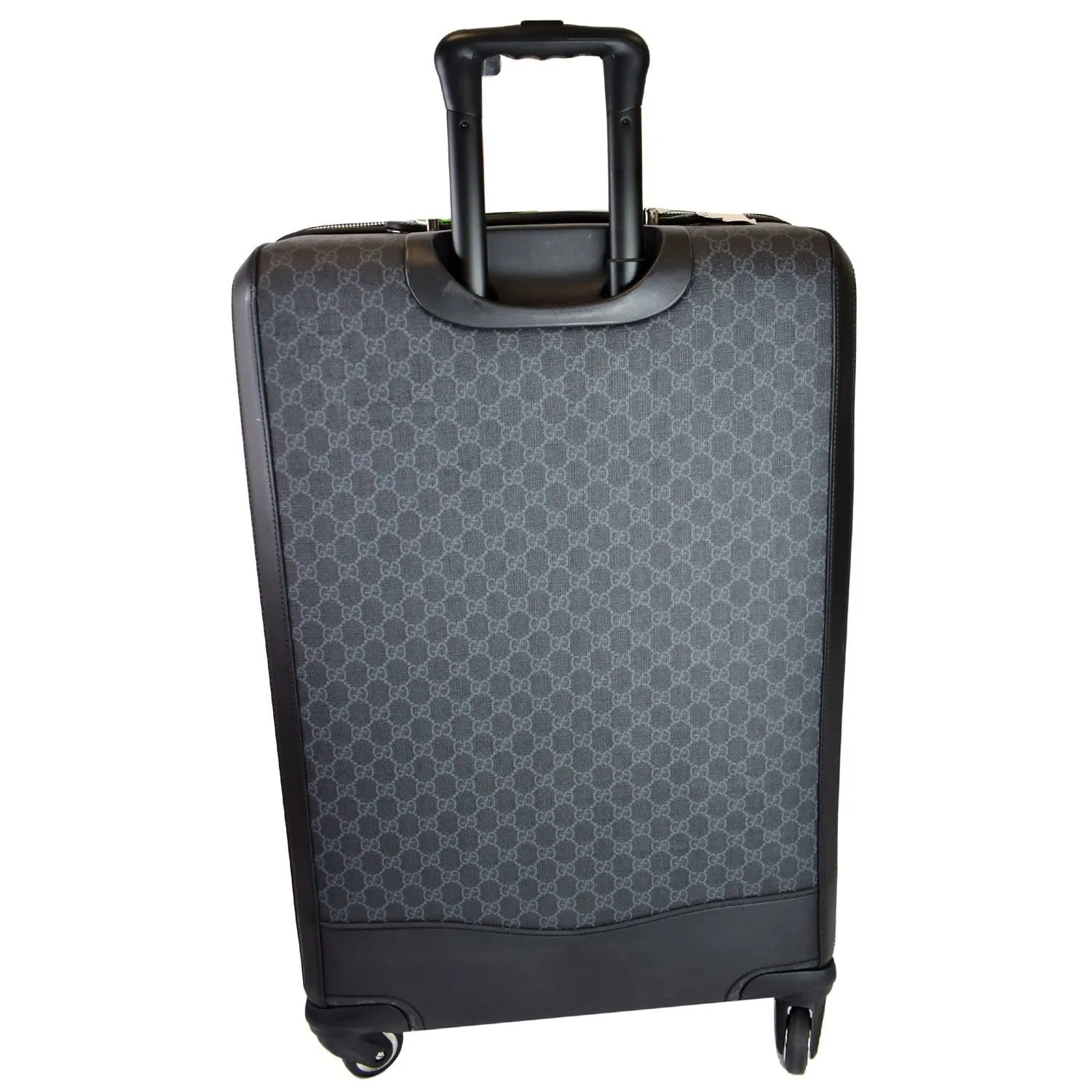 GUCCI Supreme Monogram Large Four Wheel Suitcase Travel Bag Black 474349